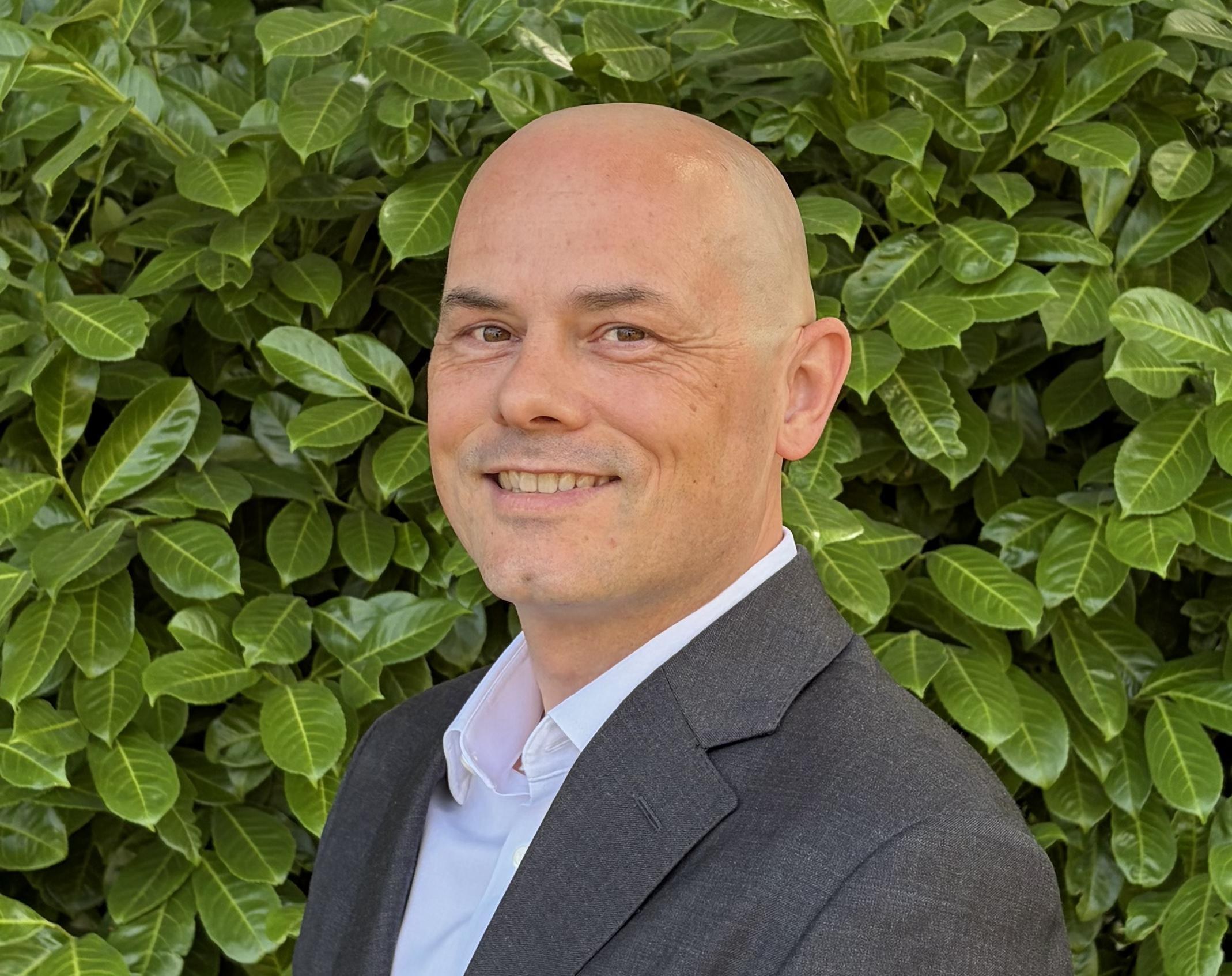 Mark Apsey, head and shoulders, grey jacket, outdoors